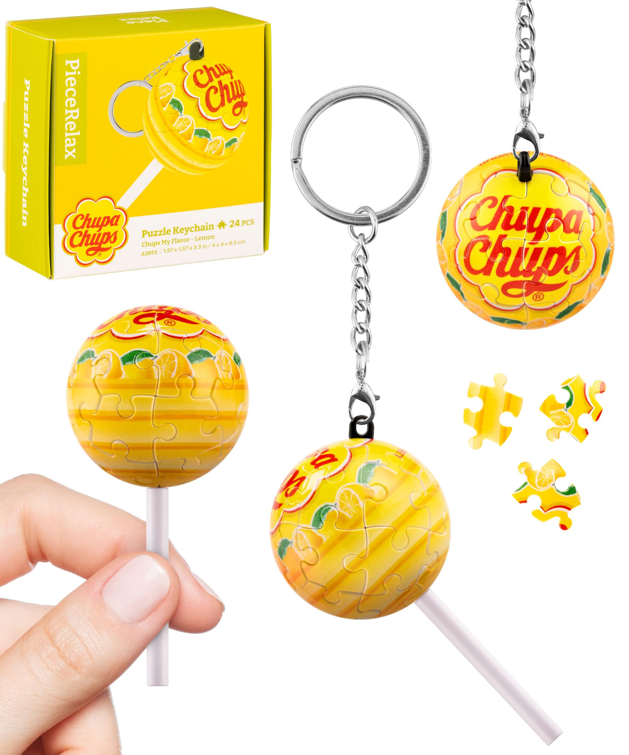 Chupa Chups X PieceRelax 3D Puzzle Keychain 24 Plastic Pieces for